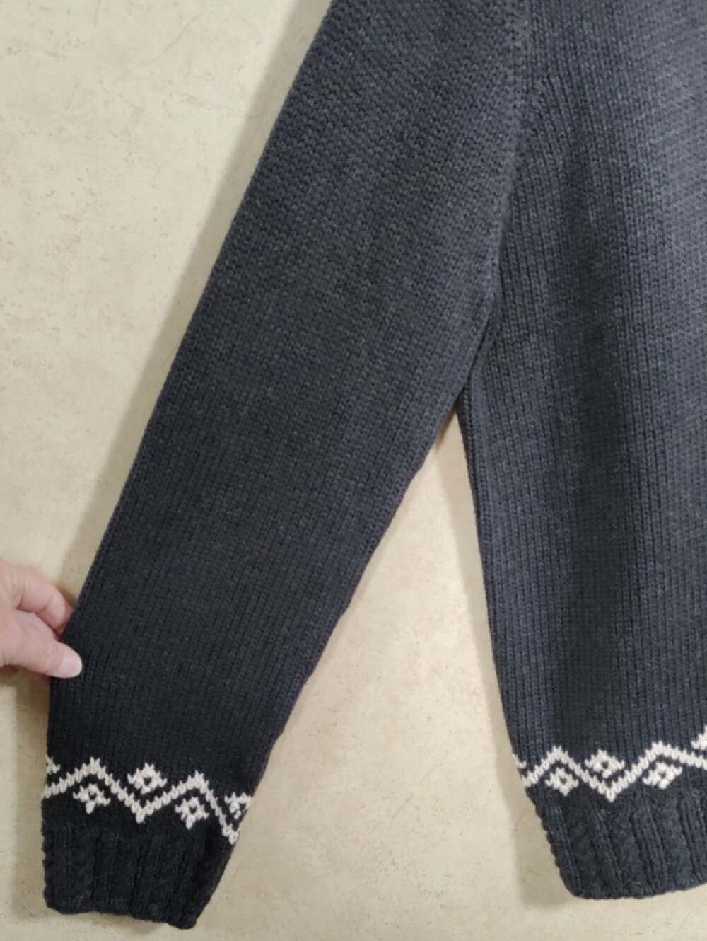 H140 Lauren Ralph Lauren Gray Cotton Hand Knit Turtleneck Sweater XL - Picture 5 of 12